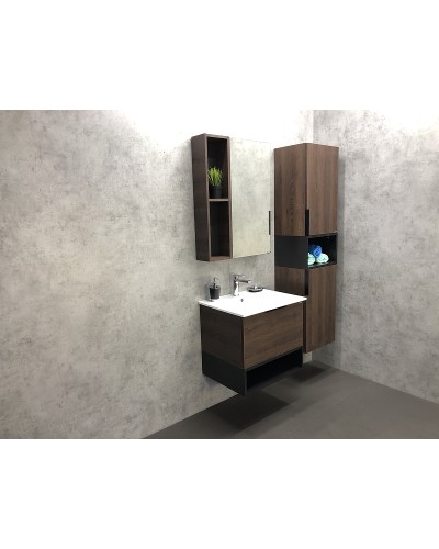 Зеркало со шкафом Comforty Франкфурт 60 00004150528 Дуб шоколадно-коричневый