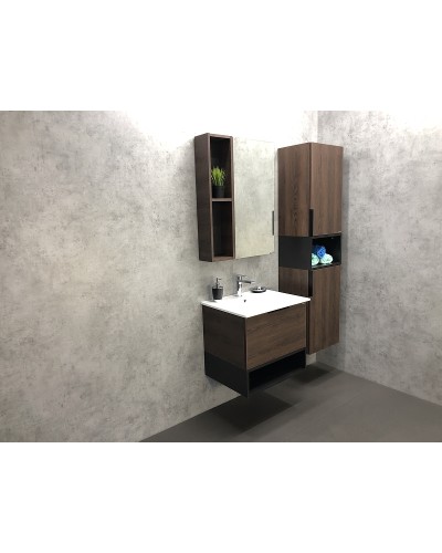 Зеркало со шкафом Comforty Франкфурт 60 00004150528 Дуб шоколадно-коричневый