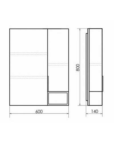 Зеркало со шкафом Comforty Франкфурт 60 00004150528 Дуб шоколадно-коричневый