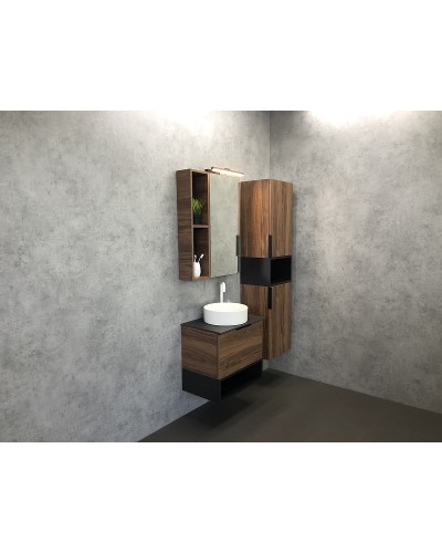 Зеркальный шкаф Comforty Штутгарт 60 00004151036 Дуб темно-коричневый