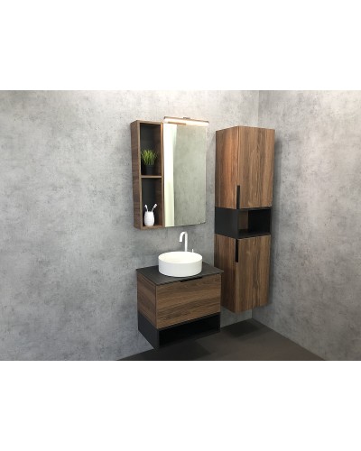 Зеркальный шкаф Comforty Штутгарт 60 00004151036 Дуб темно-коричневый