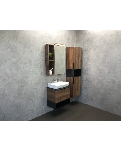 Зеркальный шкаф Comforty Штутгарт 60 00004151036 Дуб темно-коричневый