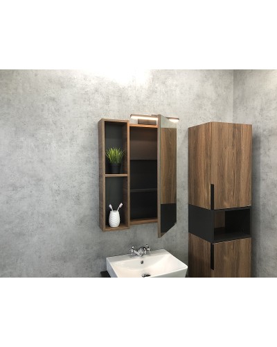 Зеркальный шкаф Comforty Штутгарт 60 00004151036 Дуб темно-коричневый