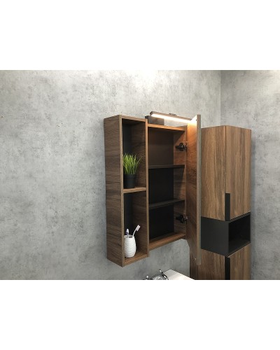 Зеркальный шкаф Comforty Штутгарт 60 00004151036 Дуб темно-коричневый