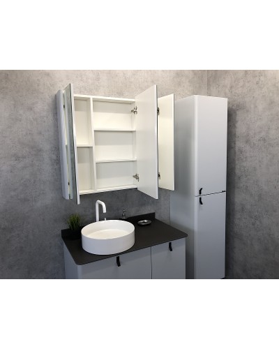 Зеркальный шкаф Comforty Сорренто 90 00-00001968 Светло серый