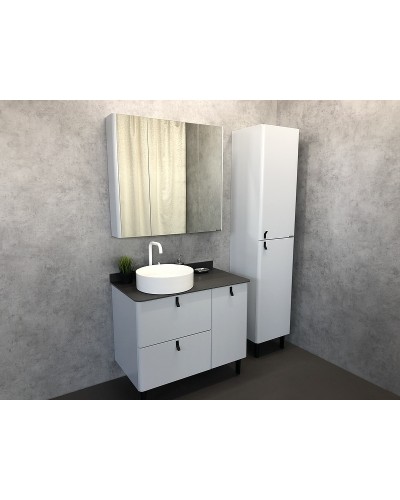 Зеркальный шкаф Comforty Сорренто 90 00-00001968 Светло серый