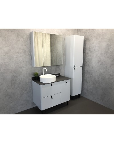 Зеркальный шкаф Comforty Сорренто 90 00-00001968 Светло серый