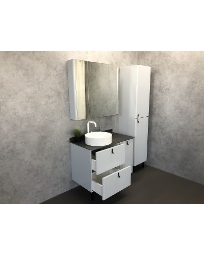 Зеркальный шкаф Comforty Сорренто 90 00-00001968 Светло серый