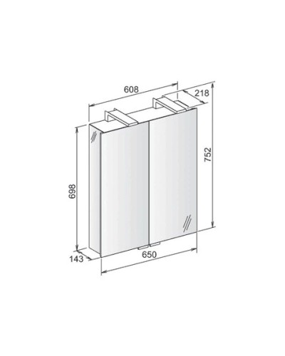 Зеркальный шкаф со светодиодной подсветкой 65х75 Keuco Royal Universe 12702171301