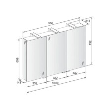 Зеркальный шкаф со светодиодной подсветкой 100х75 Keuco Royal Universe 12704171301