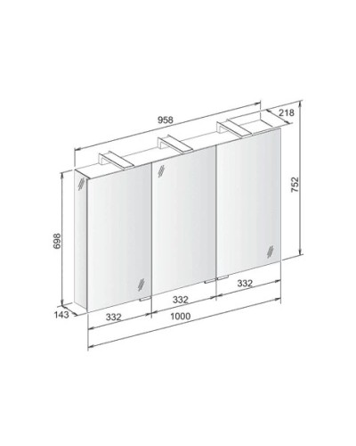 Зеркальный шкаф со светодиодной подсветкой 100х75 Keuco Royal Universe 12704171301