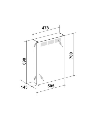 Зеркальный шкаф правосторонний с люминесцентной подсветкой 50,5х70 см KEUCO Royal T1 12601171101