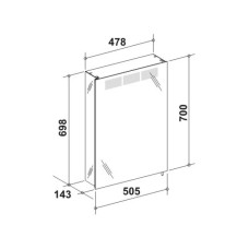 Зеркальный шкаф левосторонний с люминесцентной подсветкой 50,5х70 см KEUCO Royal T1 12601171201