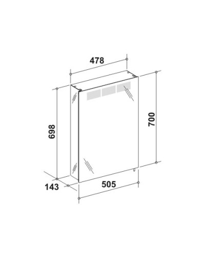 Зеркальный шкаф левосторонний с люминесцентной подсветкой 50,5х70 см KEUCO Royal T1 12601171201