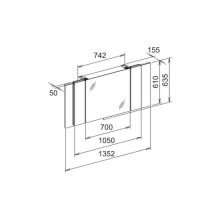 Зеркальный шкаф с люминесцентной подсветкой 135,2х63,5 см KEUCO Edition 11 21101171201