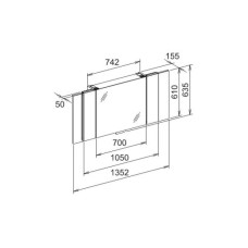 Зеркальный шкаф с люминесцентной подсветкой 135,2х63,5 см KEUCO Edition 11 21101171201