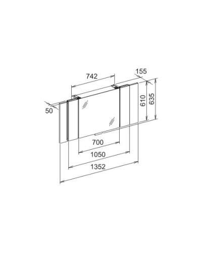 Зеркальный шкаф с люминесцентной подсветкой 135,2х63,5 см KEUCO Edition 11 21101171201