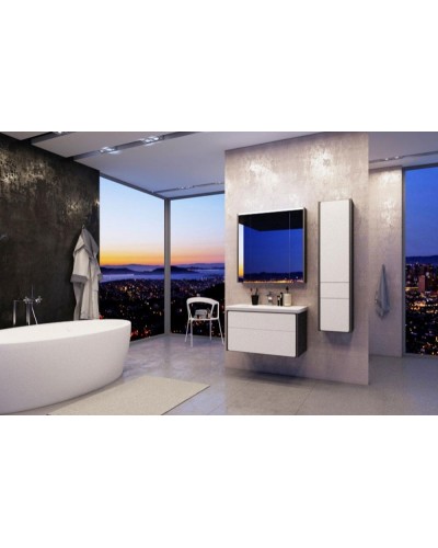 Зеркальный шкаф Roca Ronda 70 ZRU9302969 с подсветкой Белый глянец Антрацит