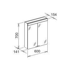 Зеркальный шкаф с люминесцентной подсветкой 60х70 см Keuco Royal 10 05402171301
