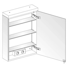 Зеркальный шкаф с люминесцентной подсветкой 50х70 см Keuco Royal Reflex 24001171101