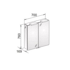 Зеркальный шкаф с галогеновой подсветкой 70х76 см Keuco Elegance