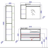 Зеркальный шкаф 90х65 см с подсветкой белый глянец/дуб сонома Aqwella 5 Stars Miami Mai.02.09