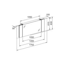Зеркальный шкаф с люминесцентной подсветкой 170,2х63,5 см Keuco Edition 11 21102171201
