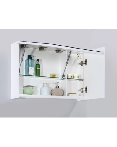 Зеркальный шкаф c одной подъёмной дверью с газовыми амортизаторами, одной распашной дверью с доводчиками 80х50 см BelBagno BB800PAC/BL