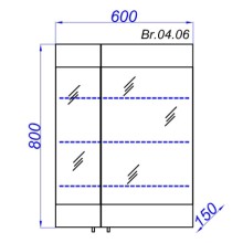 Зеркальный шкаф без подсветки сосна магия 60х80 см Aqwella Brig Br.04.06/SM
