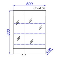 Зеркальный шкаф без подсветки сосна магия 60х80 см Aqwella Brig Br.04.06/SM