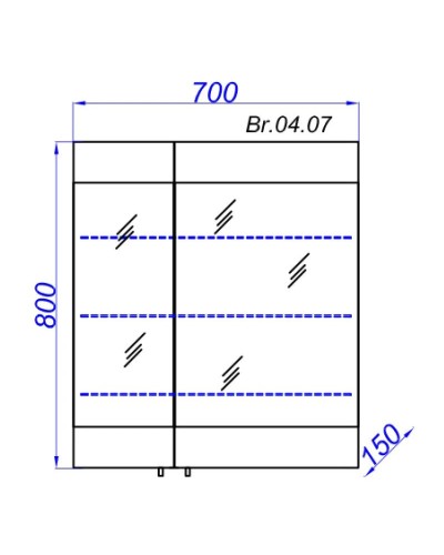 Зеркальный шкаф без подсветки сосна магия 70х80 см Aqwella Brig Br.04.07/SM
