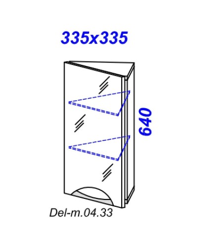 Зеркальный шкаф угловой Aqwella Delta Del-m.04.33