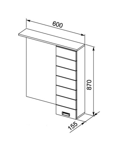 Зеркальный шкаф 60х87 см с подсветкой белый Aquanet Доминика 00171918