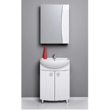 Зеркальный шкаф 50х70 см белый глянец Aqwella Samba Sam.04.05