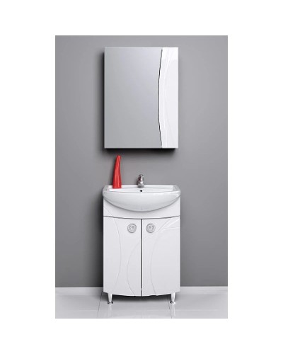 Зеркальный шкаф 50х70 см белый глянец Aqwella Samba Sam.04.05