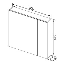 Зеркальный шкаф 80х67 см белый Aquanet Порто 00195728