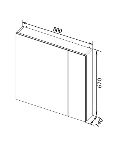 Зеркальный шкаф 80х67 см белый Aquanet Порто 00195728