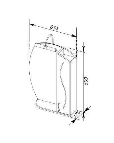 Зеркальный шкаф 61,4х80,9 см белый Aquanet Моника 00186773