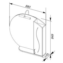 Зеркальный шкаф 88х84,9 см белый Aquanet Моника 00186775