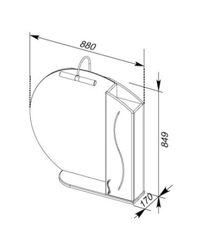 Зеркальный шкаф 88х84,9 см белый Aquanet Моника 00186775