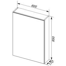 Зеркальный шкаф 60х85 см капучино Aquanet Алвита 00183984