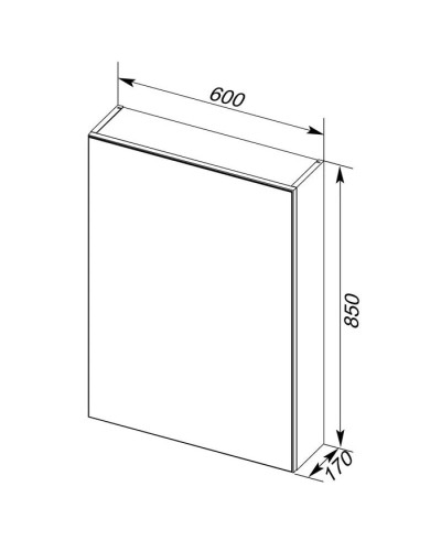 Зеркальный шкаф 60х85 см серый антрацит Aquanet Алвита 00183989