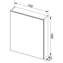 Зеркальный шкаф 70х85 см серый антрацит Aquanet Алвита 00183990