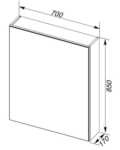 Зеркальный шкаф 70х85 см серый антрацит Aquanet Алвита 00183990