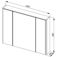 Зеркальный шкаф 105х85 см белый Aquanet Орлеан 00183078