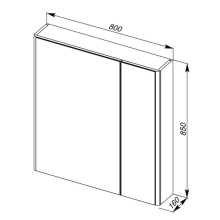 Зеркальный шкаф 80х85 см белый Aquanet Орлеан 00183077