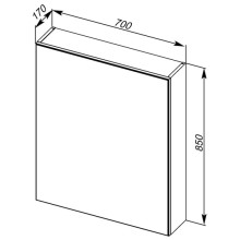 Зеркальный шкаф 70х85 см дуб кантри Aquanet Мадейра 00183065