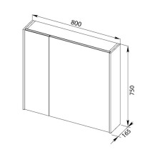 Зеркальный шкаф 80х75 см белый Aquanet Латина 00179635