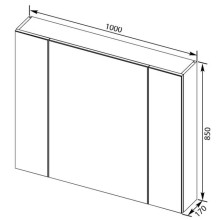 Зеркальный шкаф 100х85 см дуб антик Aquanet Эвора 00182998
