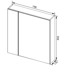Зеркальный шкаф 79,8х85 см дуб антик Aquanet Эвора 00182741